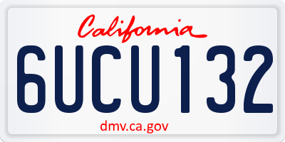 CA license plate 6UCU132