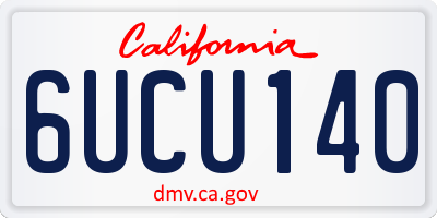CA license plate 6UCU140