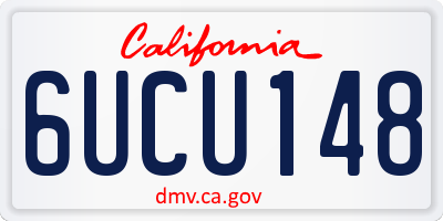 CA license plate 6UCU148