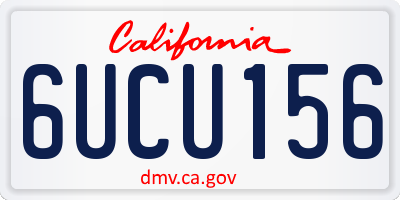 CA license plate 6UCU156