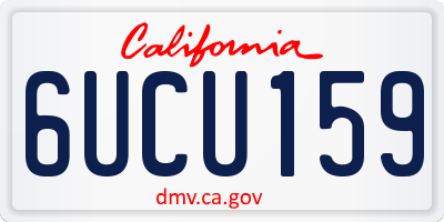 CA license plate 6UCU159