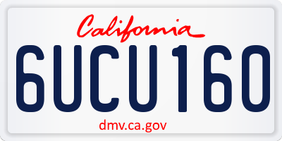 CA license plate 6UCU160