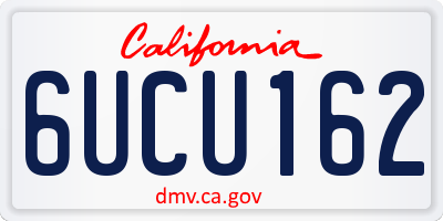 CA license plate 6UCU162