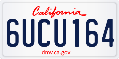 CA license plate 6UCU164