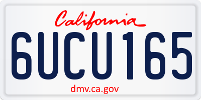 CA license plate 6UCU165