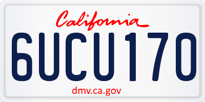 CA license plate 6UCU170
