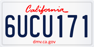 CA license plate 6UCU171