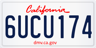 CA license plate 6UCU174