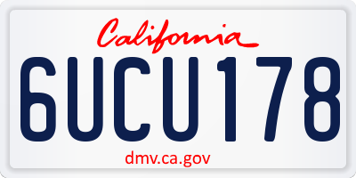 CA license plate 6UCU178
