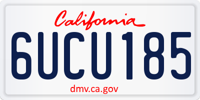 CA license plate 6UCU185