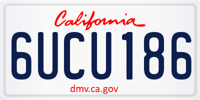 CA license plate 6UCU186