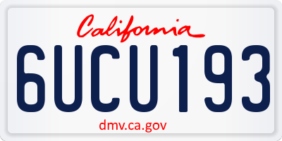 CA license plate 6UCU193