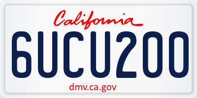 CA license plate 6UCU200