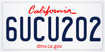 CA license plate 6UCU202