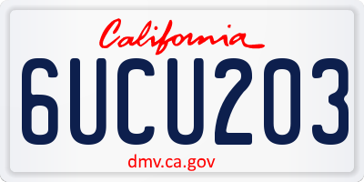 CA license plate 6UCU203
