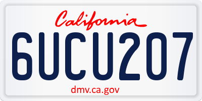 CA license plate 6UCU207
