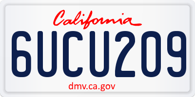 CA license plate 6UCU209