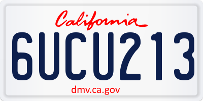 CA license plate 6UCU213