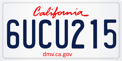 CA license plate 6UCU215