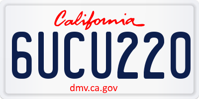CA license plate 6UCU220