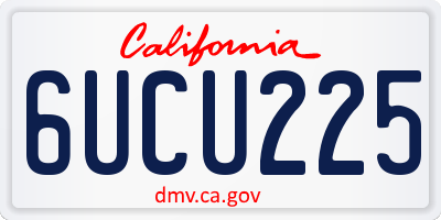 CA license plate 6UCU225