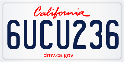 CA license plate 6UCU236