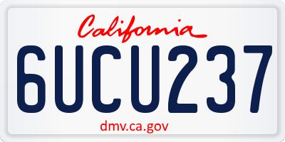 CA license plate 6UCU237