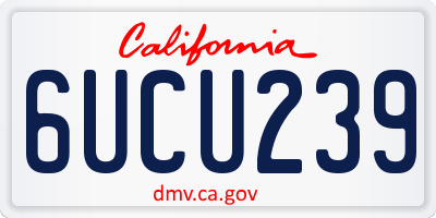 CA license plate 6UCU239