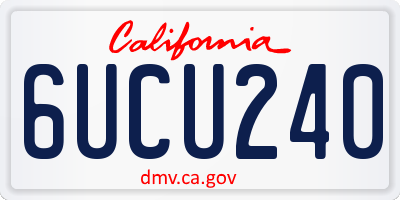 CA license plate 6UCU240