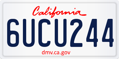 CA license plate 6UCU244