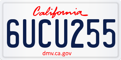 CA license plate 6UCU255