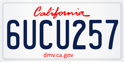 CA license plate 6UCU257
