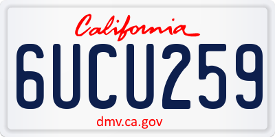 CA license plate 6UCU259