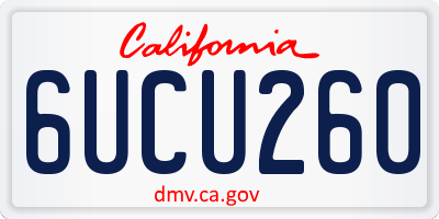 CA license plate 6UCU260