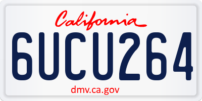 CA license plate 6UCU264