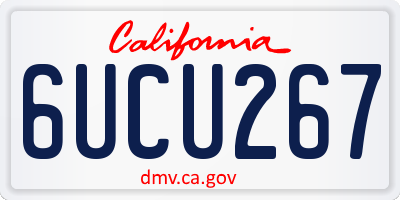 CA license plate 6UCU267