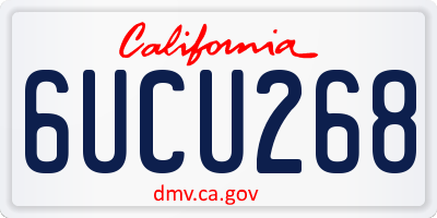 CA license plate 6UCU268