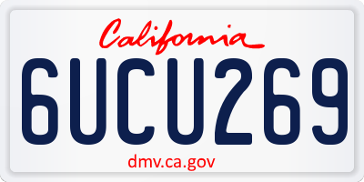 CA license plate 6UCU269