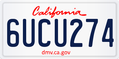 CA license plate 6UCU274