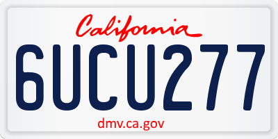 CA license plate 6UCU277