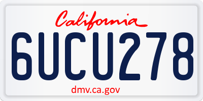 CA license plate 6UCU278