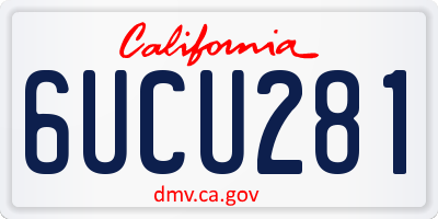 CA license plate 6UCU281