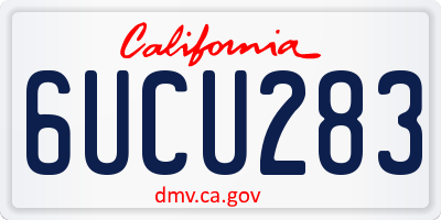 CA license plate 6UCU283