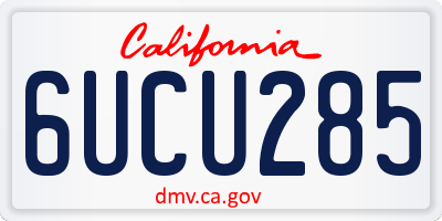 CA license plate 6UCU285