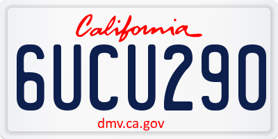 CA license plate 6UCU290