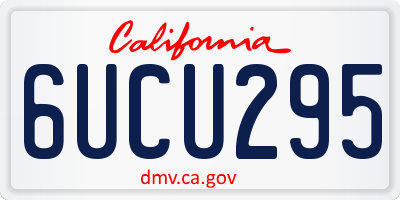 CA license plate 6UCU295
