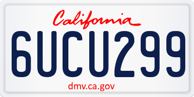 CA license plate 6UCU299