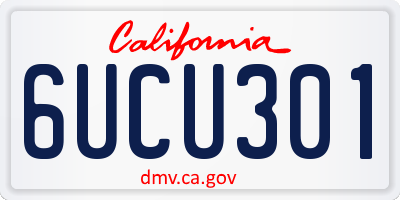 CA license plate 6UCU301