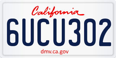 CA license plate 6UCU302