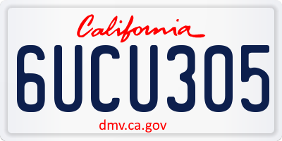 CA license plate 6UCU305